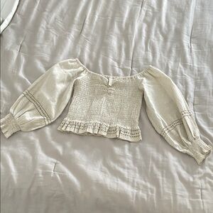 Elegant Cream Off-Shoulder Top